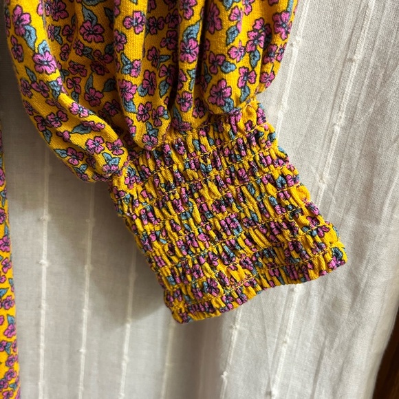 🔆Floral Yellow and Purple Women's Dress Size around XS - Picture 4 of 4